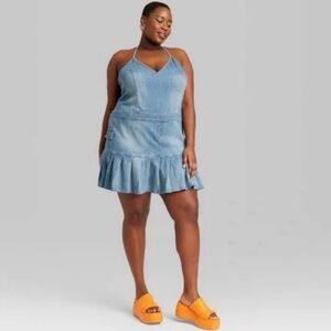 Wild Fable Denim Jean Spaghetti Strap Dress